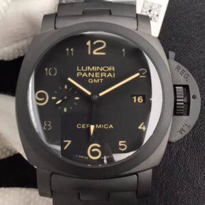 Panerai Tuttonero Luminor 1950 3 Days GMT PAM438 VS Factory Black Dial Replica Watch - UK Replica