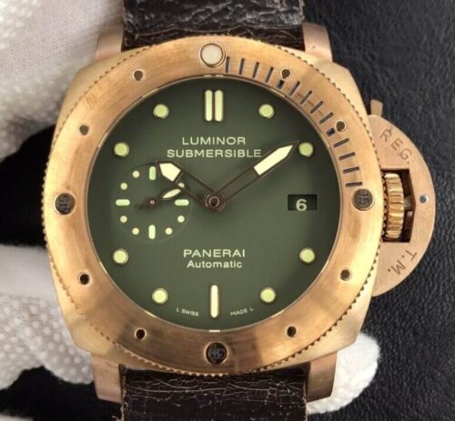 Panerai Luminor Submersible 1950 Bronzo PAM382 VS Factory V2 Green Dial Replica Watch - UK Replica