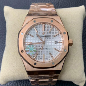 Audemars Piguet Royal Oak 15450 Rose Gold JF Factory V5 Silver Dial Replica Watch - UK Replica