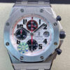 Audemars Piguet Royal Oak Offshore Panda 26170ST.OO.D101CR.02 Black Leather Strap JF Factory V2 White Dial - UK Replica