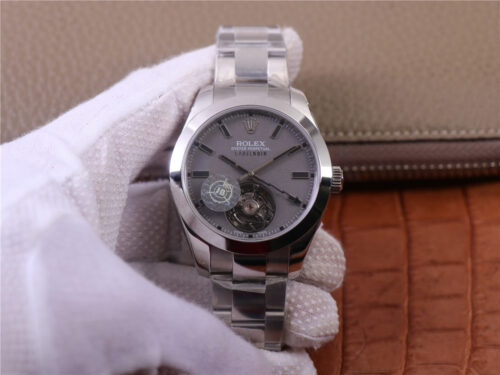 JB Factory Replica Rolex Milgauss Base 116400 Label Noir Design LNT01HS-001 Silver case watch