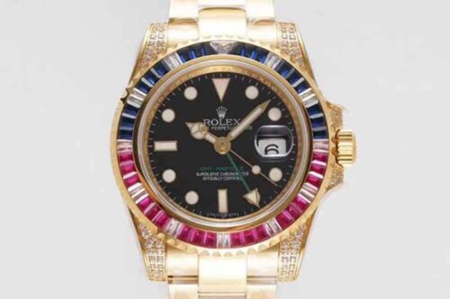 Rolex GMT Master II 116758 SAru-78208 ROF Factory Black Dial Replica Watch