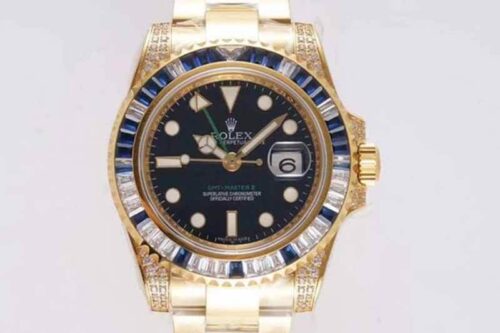Rolex GMT Master II 116758 SAru ROF Factory Blue White Diamond Replica Watch