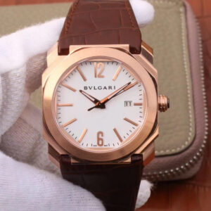 Bvlgari Octo 102119 BGOP38WGLD White Dial Replica Watch