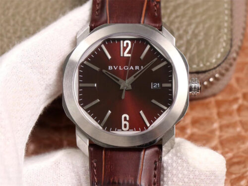 Bvlgari Octo 102705 BV Factory Reddish Brown Dial Replica Watch