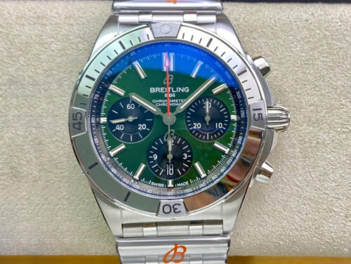 Breitling Chronomat AB01343A1L1A1 GF Factory Green Dial Replica Watch
