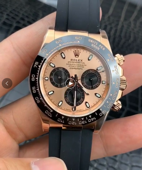 REAL SHOT VIDEO:ROLEX DAYTONA M116515LN 0021 NOOB FACTORY PINK DIAL 4130 MOVEMENT