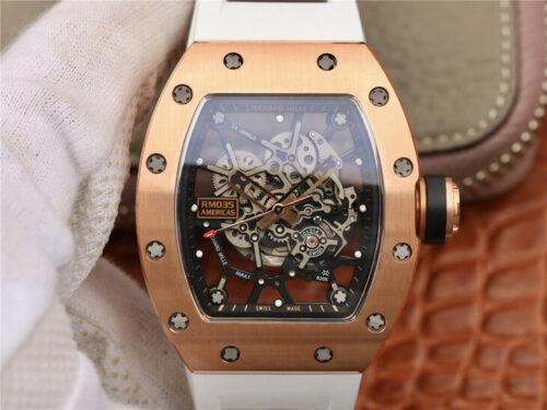 Richard Mille RM035 Americas KV Factory Rose Gold White Strap Replica Watch