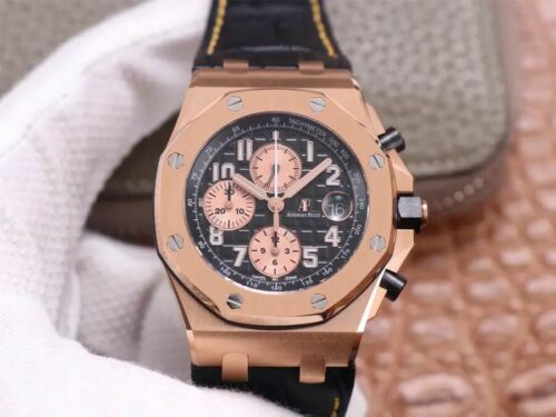 Audemars Piguet Royal Oak Offshore 26470OR JF Factory Rose Gold Black Dial Replica Watch