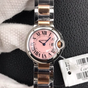 Ballon Bleu De Cartier Ladies 28MM V6 Factory V8 Pink Dial Replica Watch