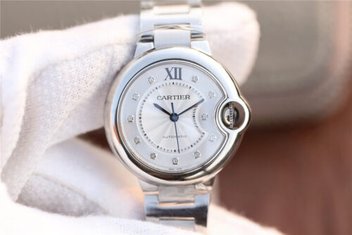 Ballon Bleu De Cartier WE902074 V6 Factory Diamond Silverr Dial Replica Watch
