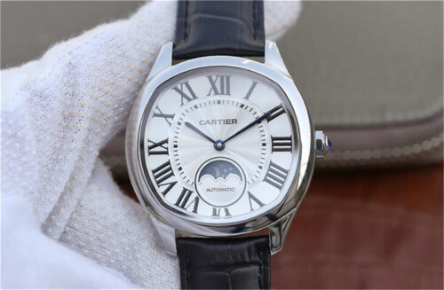 Drive De Cartier Moonphase WSNM0008 Silver Dial Replica Watch