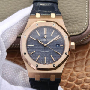 Audemars Piguet Royal Oak 15400 OM Factory Blue Dial Leather Strap Replica Watch