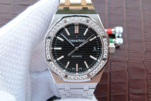 Audemars Piguet Royal Oak 15400/15450 Couple Watch JF Factory Black Dial Replica Watch