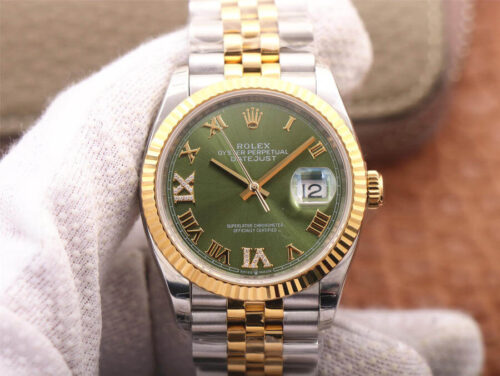 Rolex Datejust M126233-0025 EW Factory Olive Green Dial Replica Watch