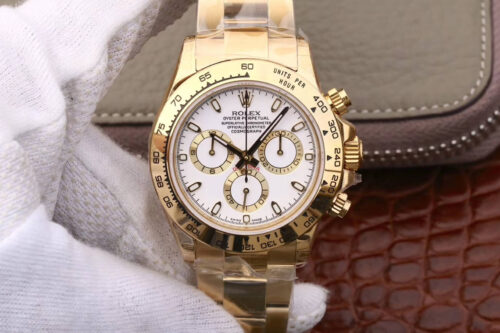 Rolex Daytona Cosmograph M116508-0001 JH Factory Yellow Gold White Dial Replica Watch