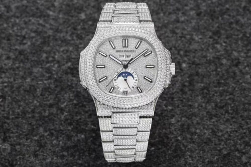 Patek Philippe Nautilus 5726/1A-014 R8 Factory Gypsophila Silver Diamond Replica Watch