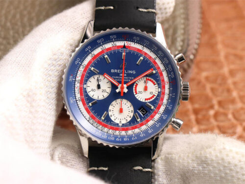 Breitling Navitimer 1 B01 Chronograph 43 Pan Am Edition AB01212B1C1A1 V9 Factory Blue Dial Replica Watch