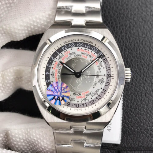 Vacheron Constantin Overseas 7700V/110A-B129 World Time 8F Factory Silver Gray Dial Replica Watch