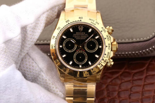 Rolex Daytona Cosmograph M116508-0004 JH Factory Yellow Gold Black Dial Replica Watch