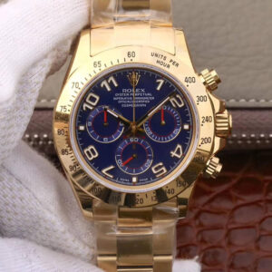 Rolex Daytona Cosmograph 116528 JH Factory Full Gold Blue Dial Replica Watch