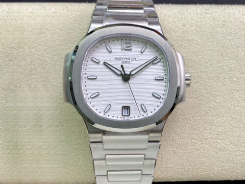 Patek Philippe Nautilus Ladies 7118/1A-010 3K Factory Silver Dial Replica Watch