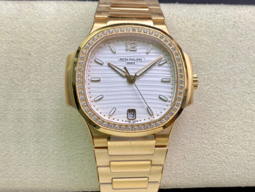 Patek Philippe Nautilus Ladies 7118/1200R-001 3K Factory Silver White Dial Replica Watch