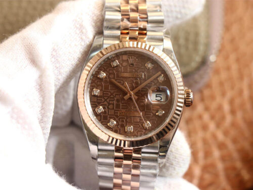Rolex Datejust M126231-0025 EW Factory Diamond Chocolate Color Dial Replica Watch