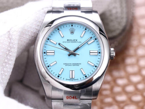 Rolex Oyster Perpetual M124300-0006 41MM EW Factory Turquoise Blue Dial Replica Watch
