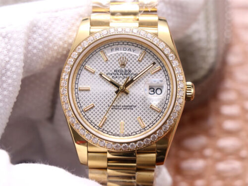Rolex Day-Date M228348RBR-0005 EW Factory Silver Dial Replica Watch