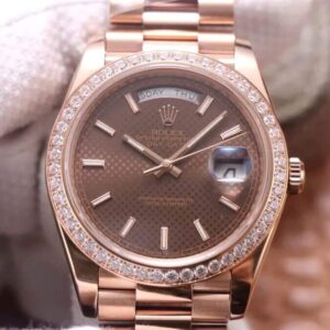 Rolex Day-Date M228345RBR-0005 EW Factory Chocolate Color Dial Replica Watch