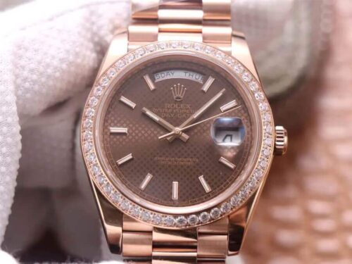 Rolex Day-Date M228345RBR-0005 EW Factory Chocolate Color Dial Replica Watch
