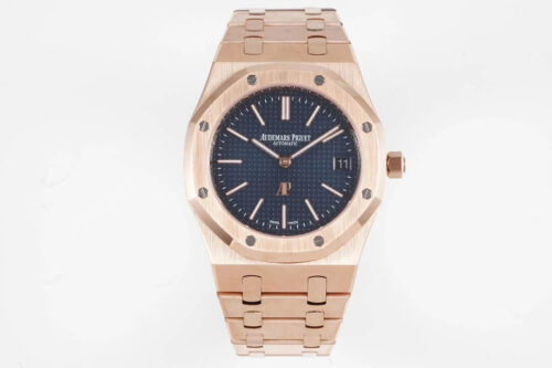 Audemars Piguet Royal Oak 15202OR.OO.1240OR.01 KZ Factory Rose Gold Blue Dial Replica Watch