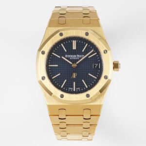Audemars Piguet Royal Oak 15202BA.OO.1240BA.01 KZ Factory Yellow Gold Blue Dial Replica Watch