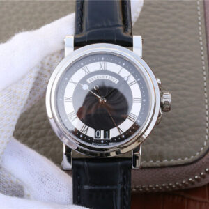 Breguet Marine 5817 Black Dial Cowhide Strap Replica Watch