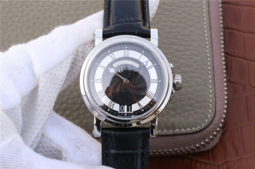 Breguet Marine 5817 Black Dial Cowhide Strap Replica Watch