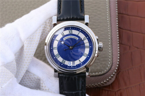 Breguet Marine 5817 Blue Dial Cowhide Strap Replica Watch