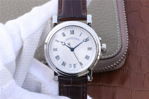 Breguet Marine 5817ST/12/5V8 White Dial Cowhide Strap Replica Watch