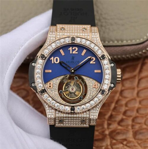 Hublot Big Bang Tourbillon Rose Gold Diamond Dial Replica Watch