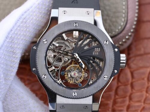Hublot Big Bang Hollow Tourbillon Ceramic Bezel Skeleton Dial Replica Watch