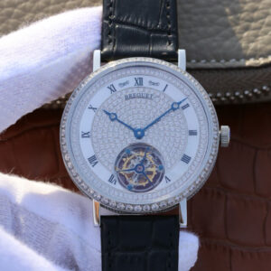 Breguet Classique Ultra-Thin Tourbillon Stainless Steel Diamond Dial Replica Watch