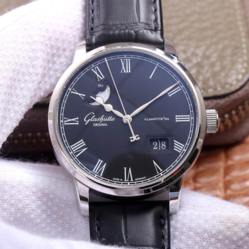Glashutte Senator Excellence Large Calendar Moon Phase 1-36-04 V9 Factory Blue Dial Replica Watch