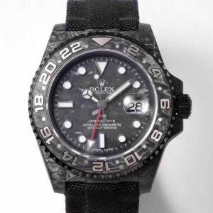Rolex GMT-MASTER II Diw Carbon Fiber Black Fabric Strap Replica Watch