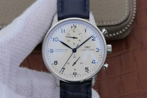 IWC Portugieser IW371440 ZF Factory V2 Diamond White Dial Replica Watch