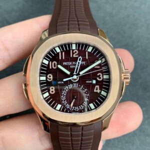 Patek Philippe Aquanaut 5164R-001 GR Factory Rose Gold Brown Dial Replica Watch