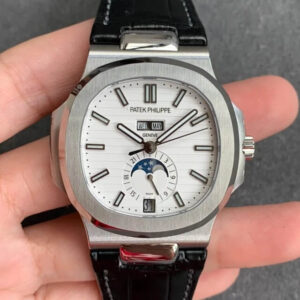 Patek Philippe Nautilus 5726/1A-010 GR Factory Black Leather Strap Replica Watch