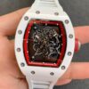 Richard Mille RM055 KV Factory V2 White Ceramic Case Rubber Strap Replica Watch