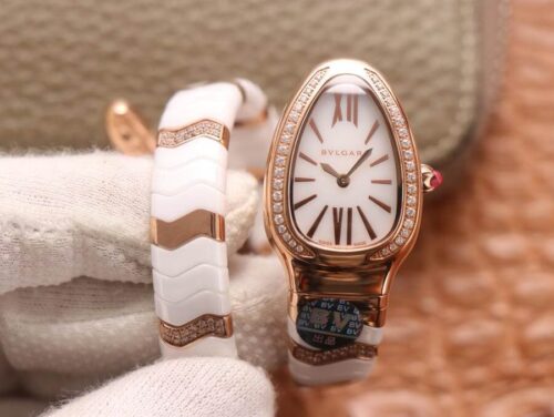 Bvlgari Serpenti 102202 BV Factory Rose Gold White Dial Replica Watch