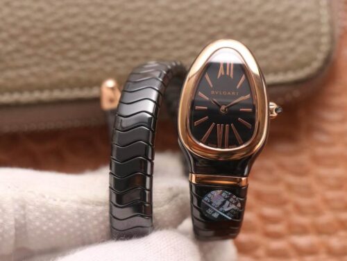 Bvlgari Serpenti 102735 BV Factory Rose Gold Black Dial Replica Watch