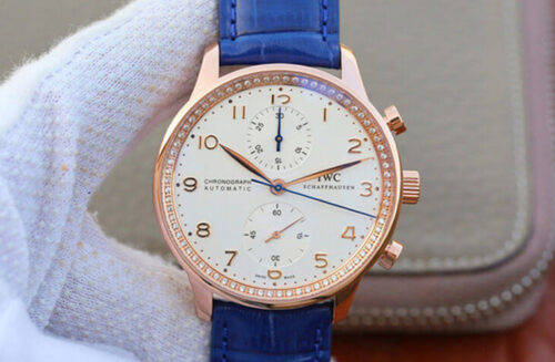IWC Portuguese ZF Factory Blue Cowhide Strap Replica Watch